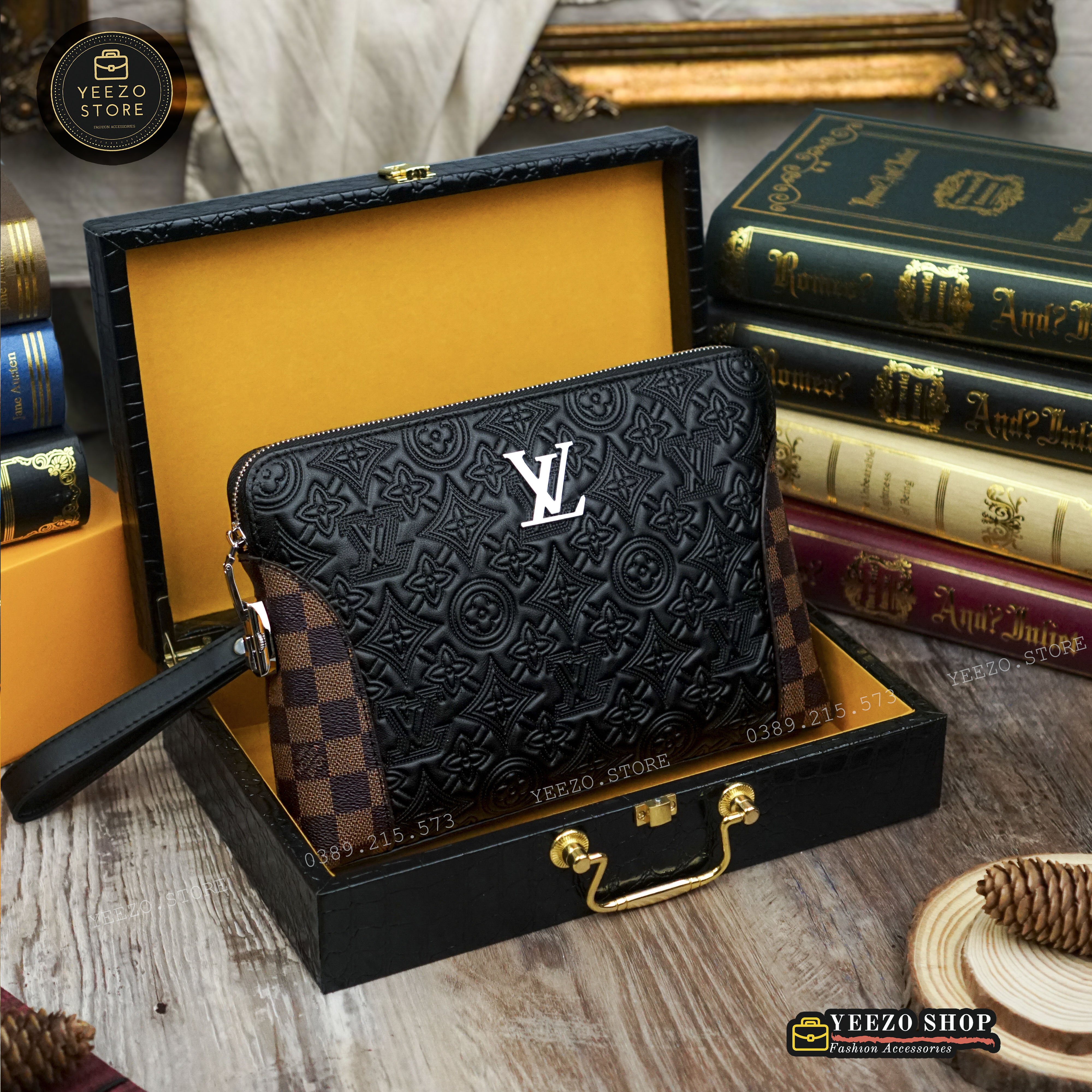 Ví cầm tay cao cấp yeezo store - clutch cầm tay sang trọng l566