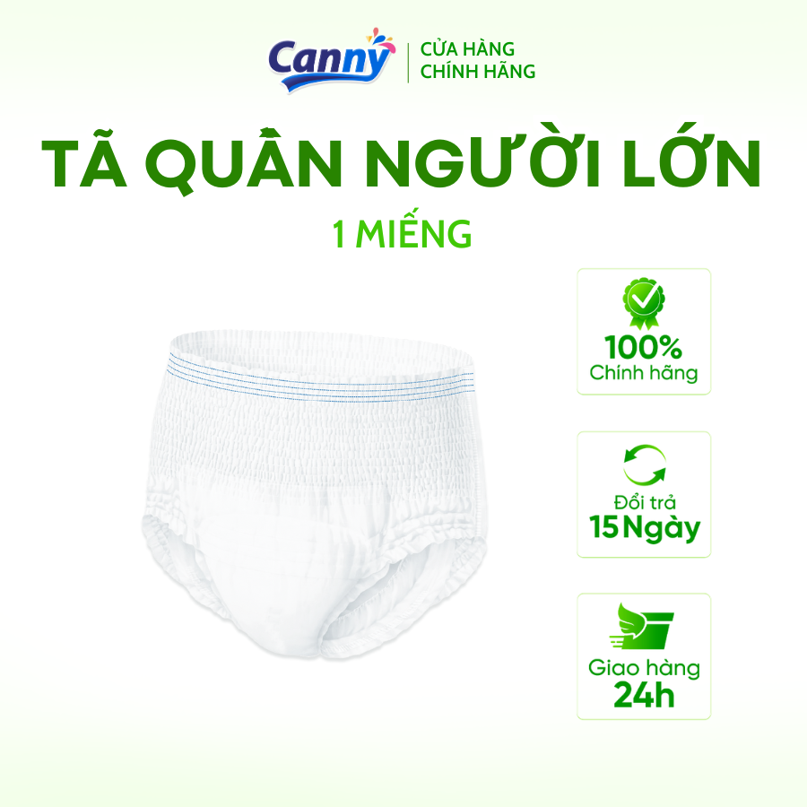 1 miếng tã/bỉm quần người lớn, người già peppy siêu mềm, siêu thấm, kháng khuẩn size m