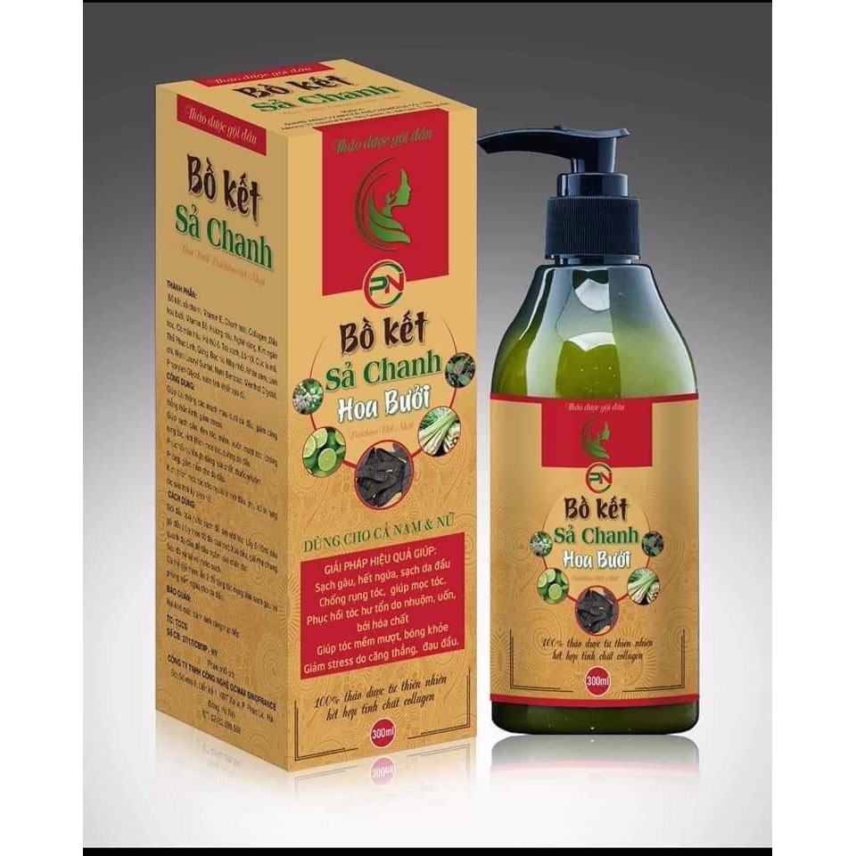 [HCM]Dầu Gội Bồ Kết Sả Chanh Hoa Bưởi Thiên Nhiên-Dành cho cả nam và nữ (300ml) dầu gội bưởi dầu gồi sả chanh dầu gội ngăn rụng tóc dầu gội kích thích mọc tóc