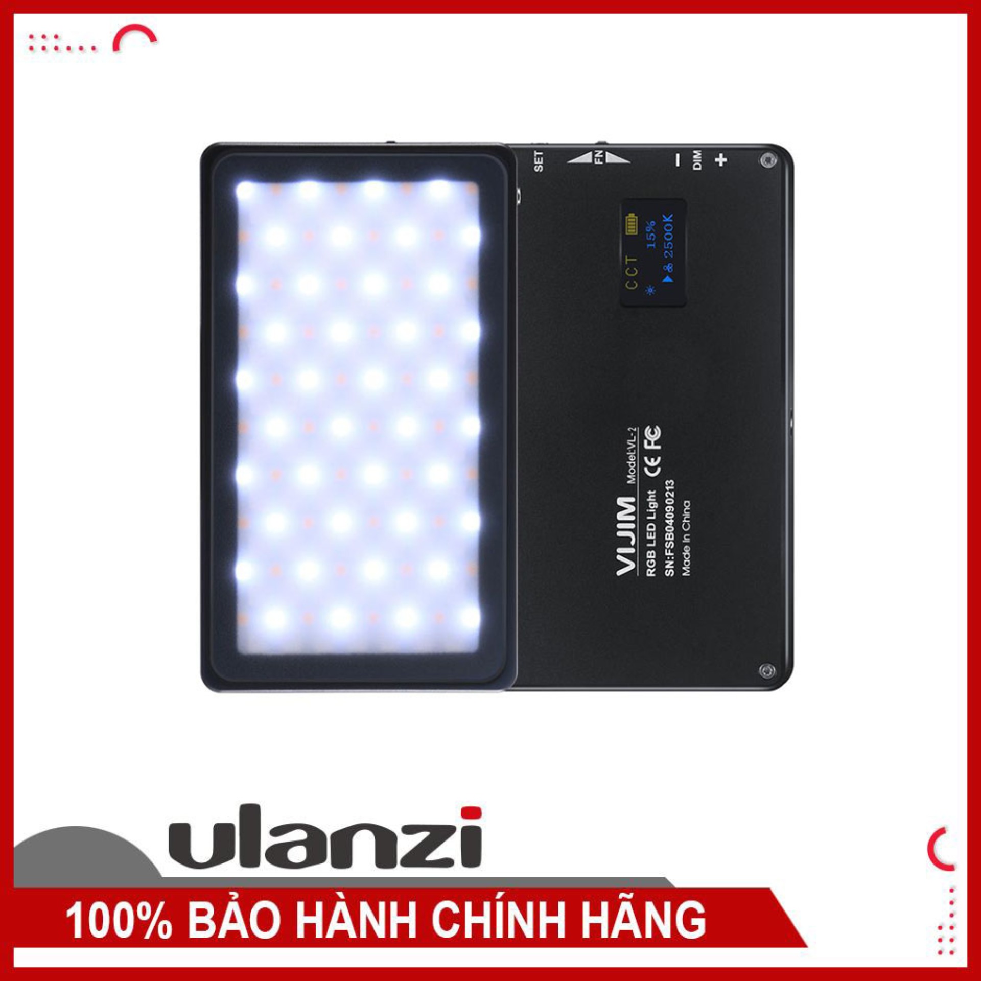 Đèn led quay phim cho điện thoại, máy ảnh - ulanzi vijim vl-2 đèn rgb cực sáng, chỉnh nhiệt độ màu, độ sáng, hiệu ứng đèn