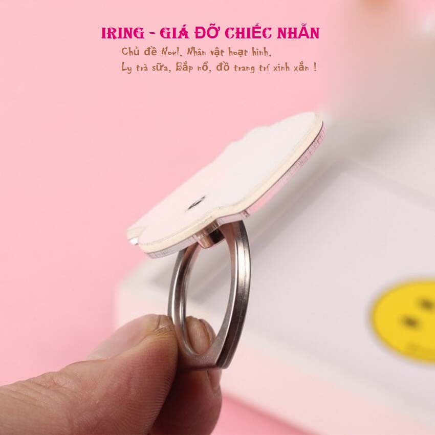 [FREESHIP] IRING, Giá đỡ điện thoại chiếc nhẫn, móc dán cho mọi dòng điện thoại, chủ đề Noel, Nhân vật hoạt hình, ly trà sữa, bắp nổ, đồ trang trí xinh xắn, dễ thương, phù hợp cả nam và nữ, giá đỡ, kệ, chiếc nhẫn. Lalyshop