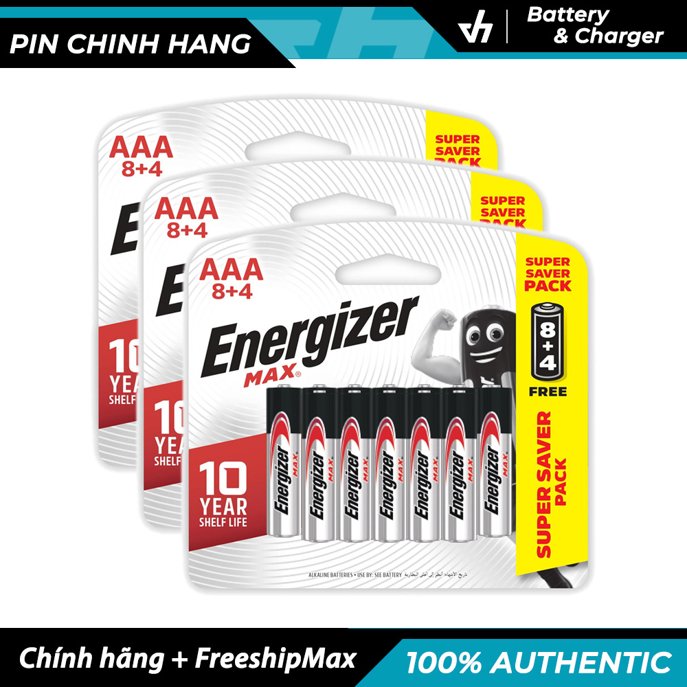 Vỉ pin đũa aaa energizer alkaline chống chảy e92 - vỉ 36 viên