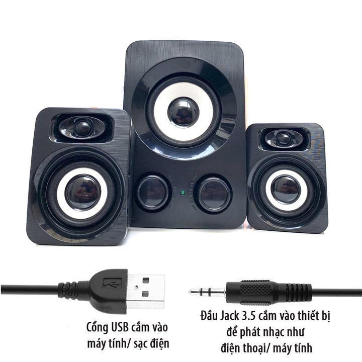 Loa mini 2.1 vi tính TREBLE sang trọng, chất âm hay, loa vi tính Q7 xuất sắc