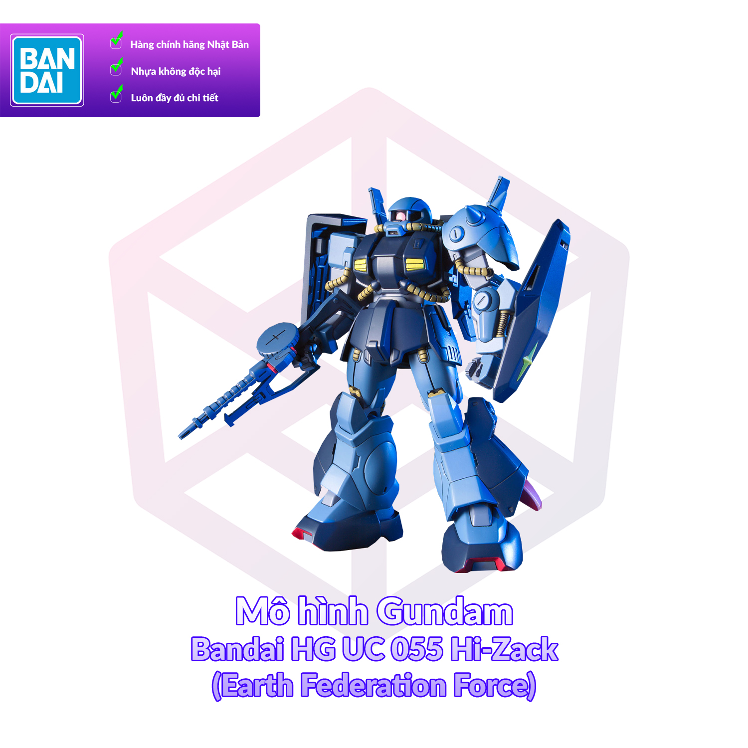 [7-11/12 VOUCHER 8%]Mô hình Gundam Bandai HG UC 055 Hi-Zack (Earth Federation Force) 1/144 Zeta Gundam [GDB] [BHG]