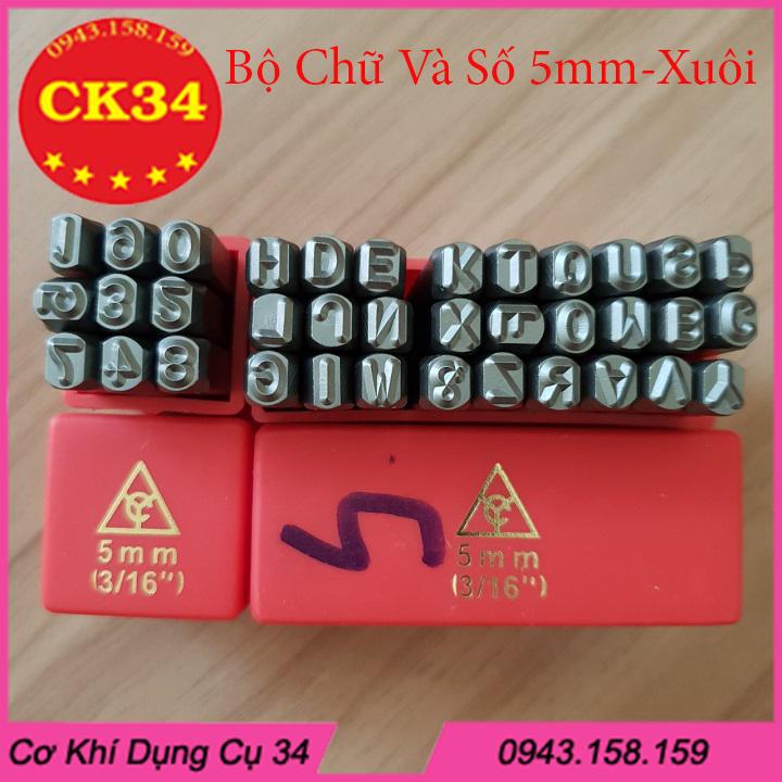 Bộ đục chữ và số 5mm - xuôi