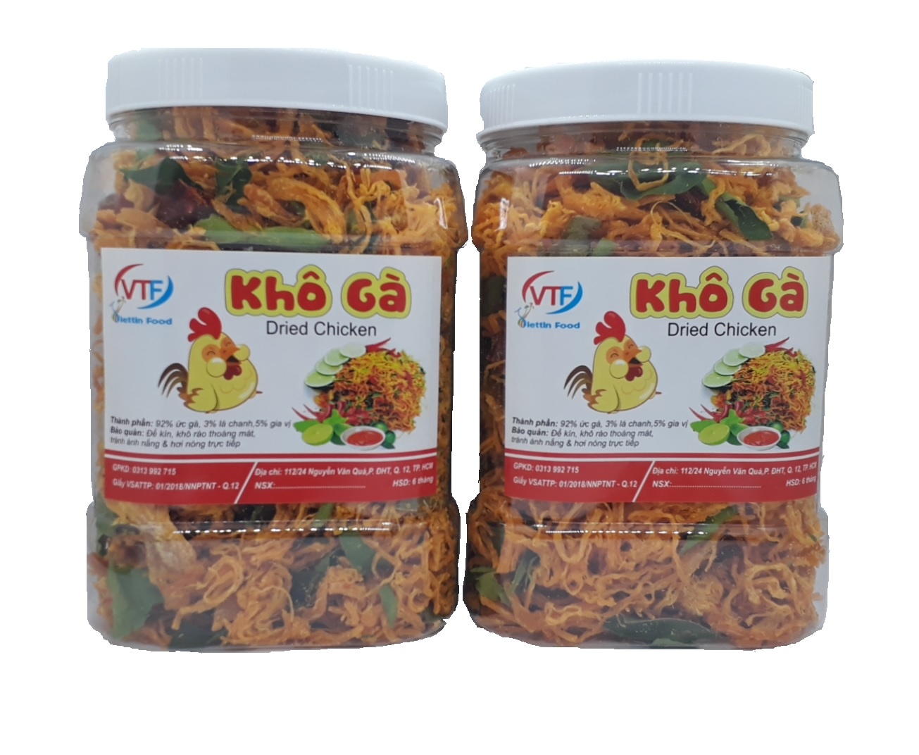 Khô gà lá chanh 1kg bò đội nón