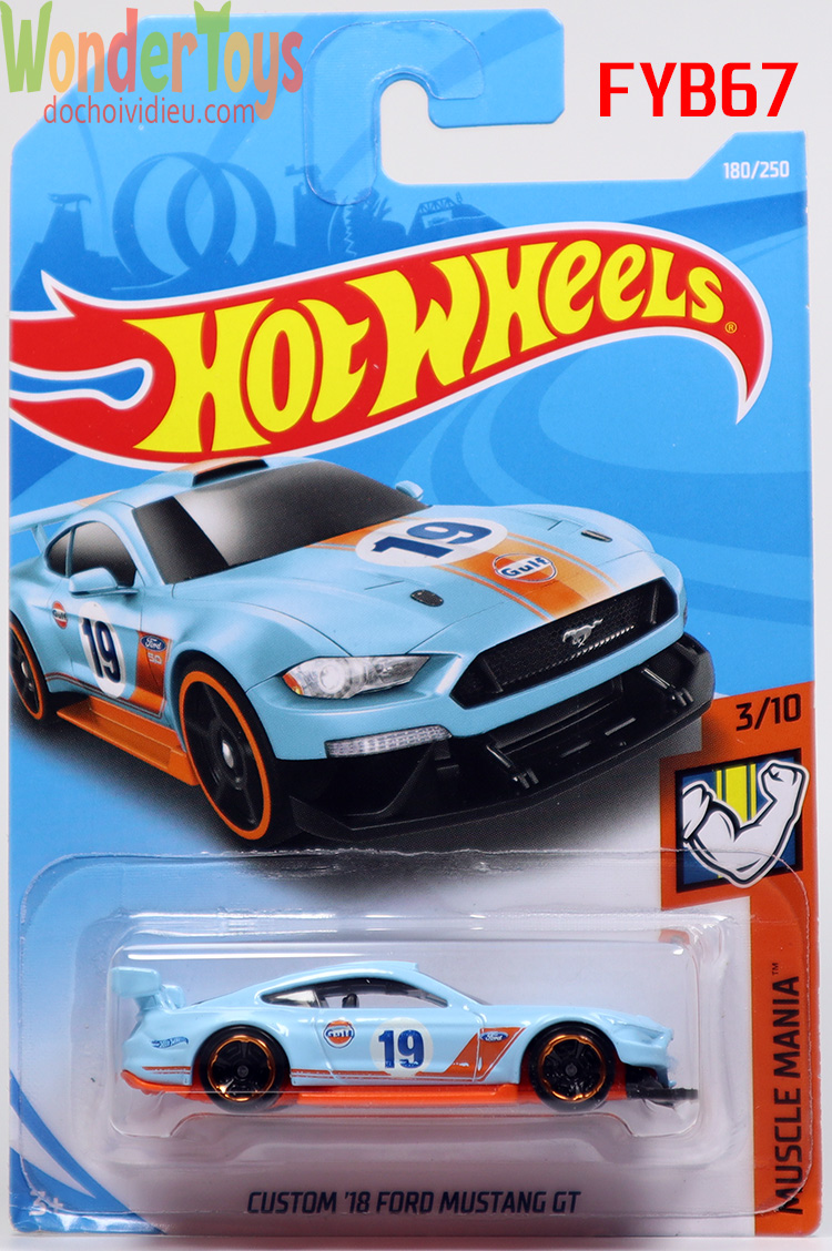 Xe mô hình hot wheels custom ’18 ford mustang gt collections muscle mania - 2019 - fyb67