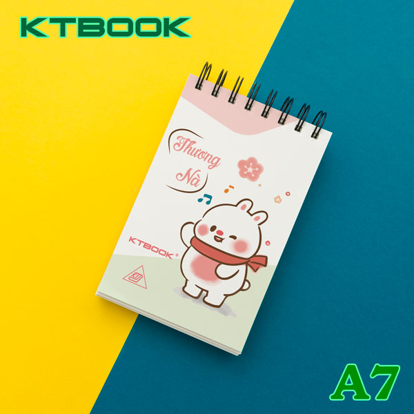 Sổ tay lò xo bìa cứng A7 KTBOOK 200 trang size A7