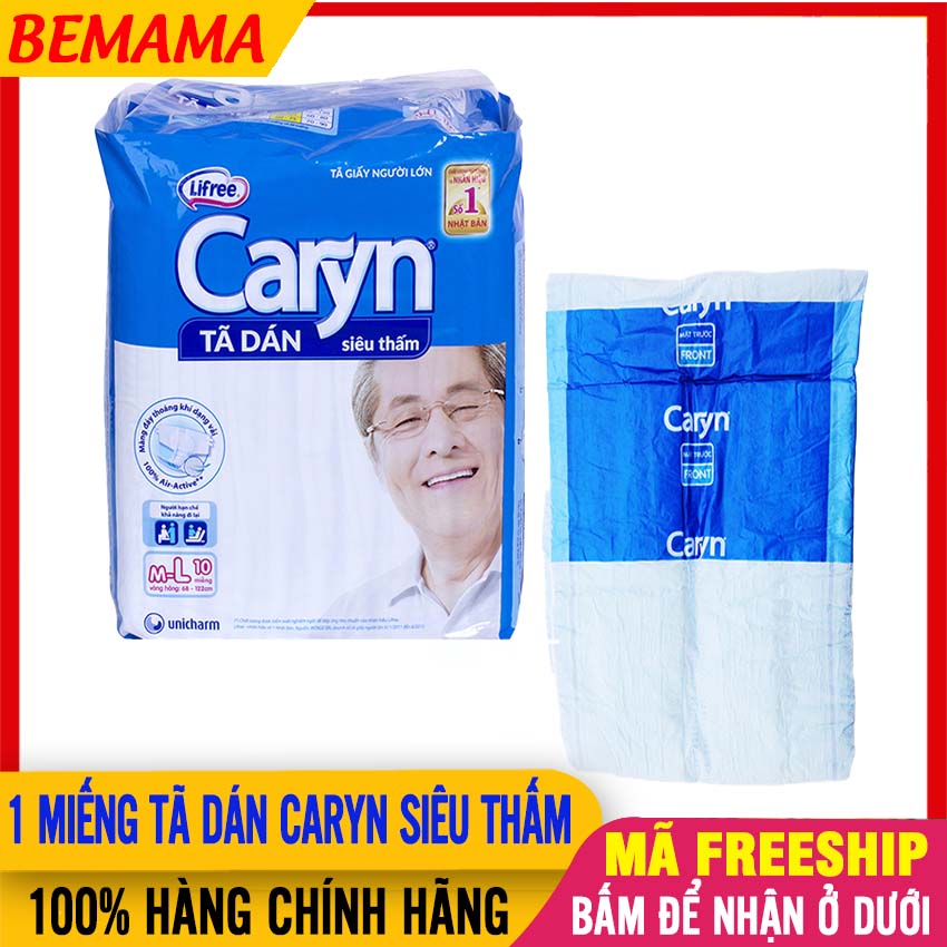 Tã dán siêu thấm caryn cho mẹ sau sinh, người lớn, kháng khuẩn, chống tràn , dụng cụ vệ sinh cho mẹ sau sinh, tã dán người lớn, tả caryn, bỉm người lớn, cayn, tã - bemama - 5 miếng tả/bỉm dán caryn