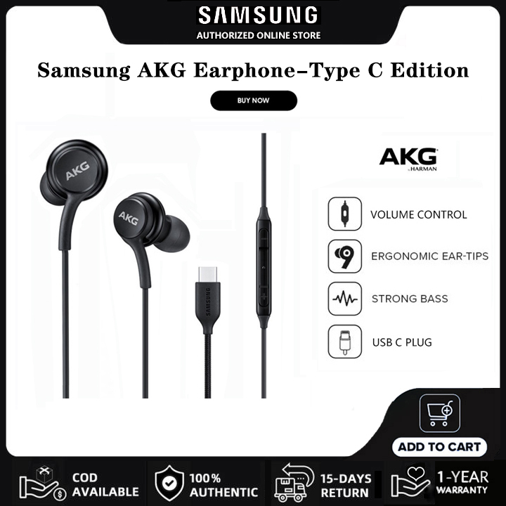 Tai Nghe Samsung Tai nghe có dây Type C AKG 3 nút với Mic điều khiển âm lượng bằng giọng nói cho S23 S22 S21 S20 Ultra Note 20 10