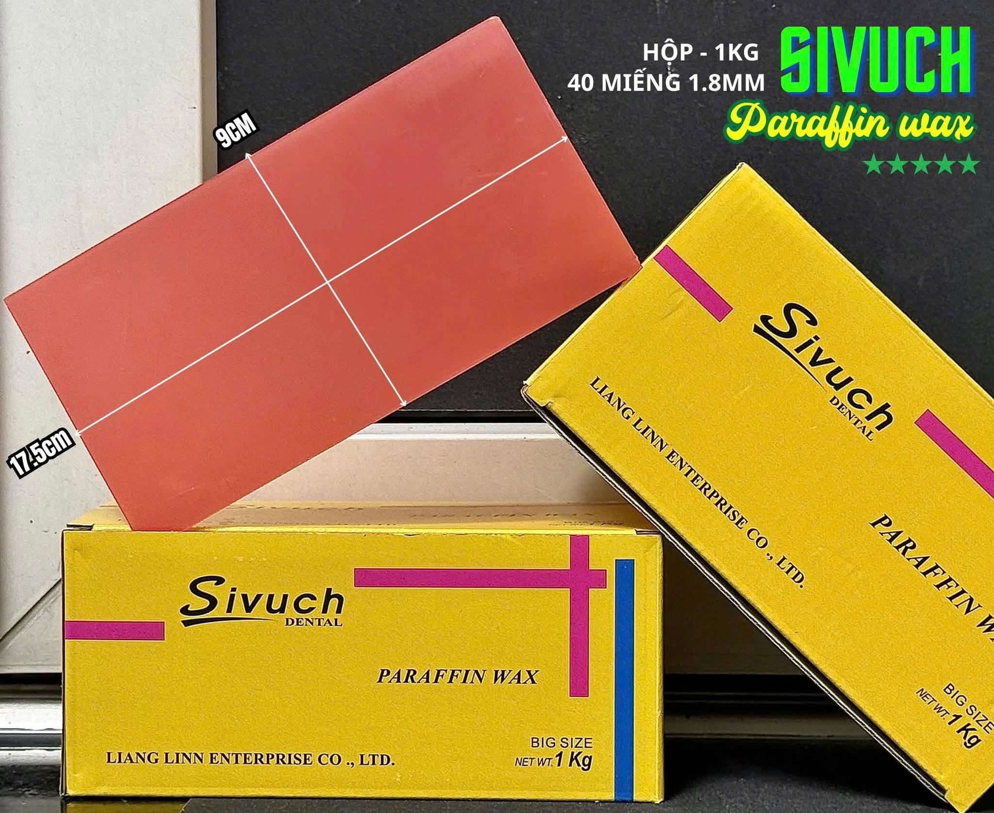 Sáp đỏ Base Wax Sivuch Dày 1.8mm - Hộp 1kg Cứng Hard Dùng Để Làm Gối Sáp