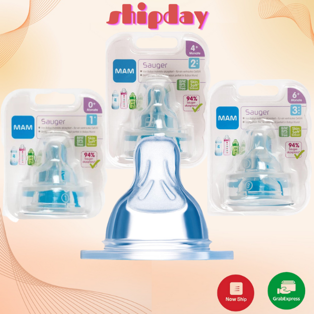 Núm ti thay thế bình sữa MAM số 2 ( 4m+ )- Đức