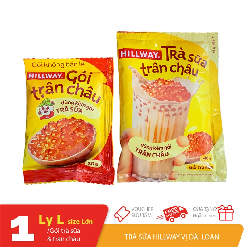 [Dùng thử 1 gói] Trà sữa và trân châu hoàng kim Hillway chuẩn vị Đài Loan mẫu mới HOT