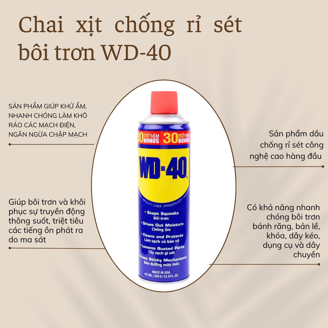 Bình xịt tẩy rỉ bôi trơn chống ẩm đa năng, dầu chống rỉ sét đa năng cao cấp, chai xịt bôi trơn làm sạch