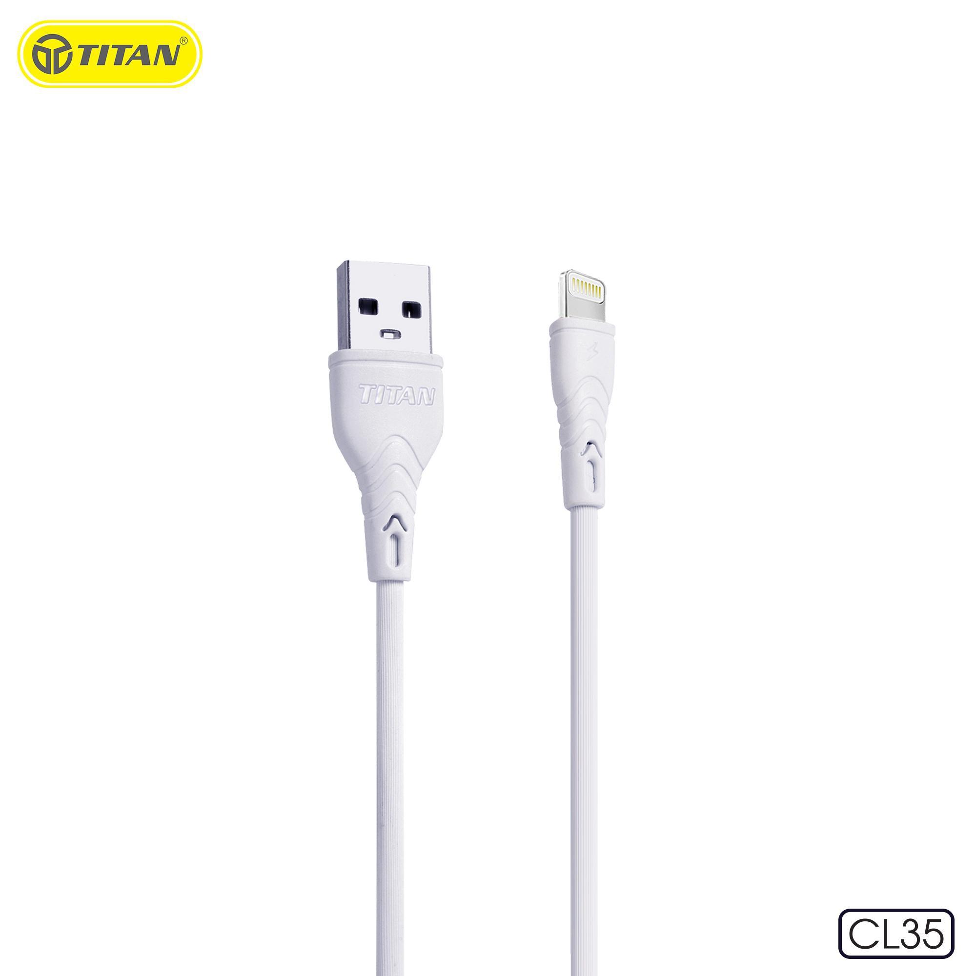 Cáp sạc iphone, ipad 1m titan cl35 - bảo hành 12 tháng 1 đổi 1
