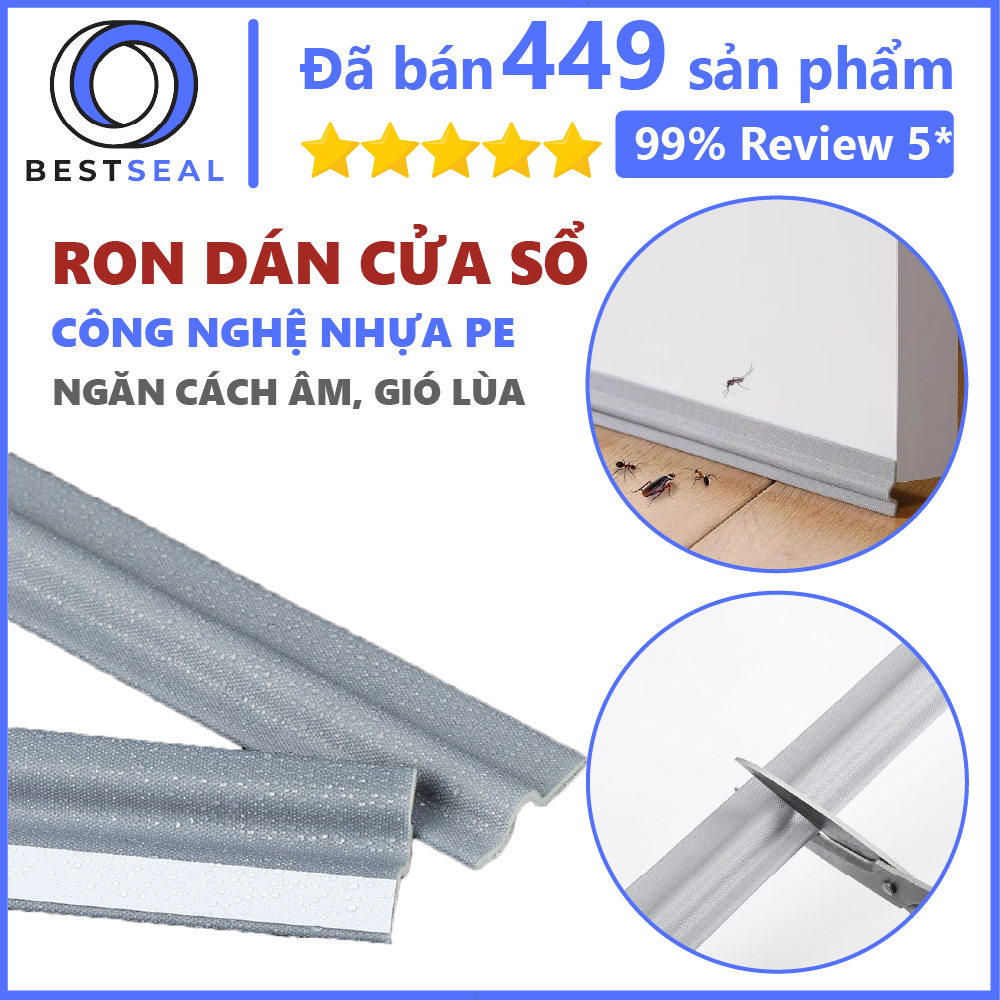[HCM]2 Mét Thanh Ron Dán Cửa Sổ Chống Gió Nước Khói Bụi