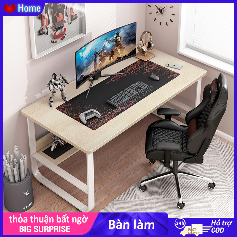HOMESENCE Bàn làm việc đa năng decor phòng ngủ phong cách Bàn đa năng gaming chân sắt
