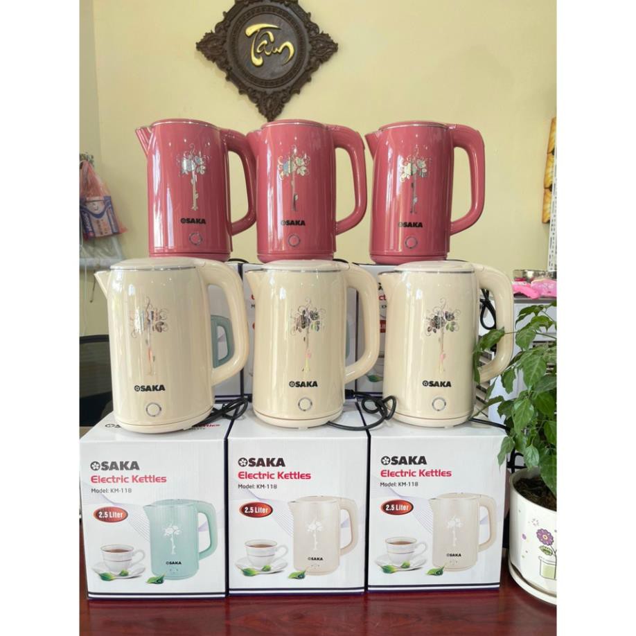 Ấm đun nước siêu tốc osaka 2.5l model km-118 của nhật.