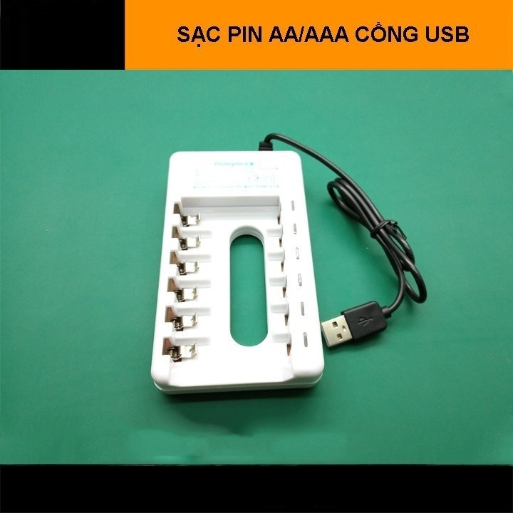 Bộ sạc pin đa năng doublepow DP-U06 - sạc 6 pin từ nguồn USB