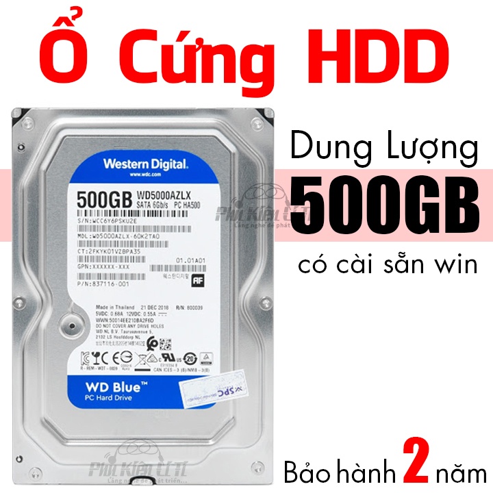Ổ cứng HDD máy tính bàn WD 500GB Cài sẵn hệ điều hành Bảo Hành 2 Năm