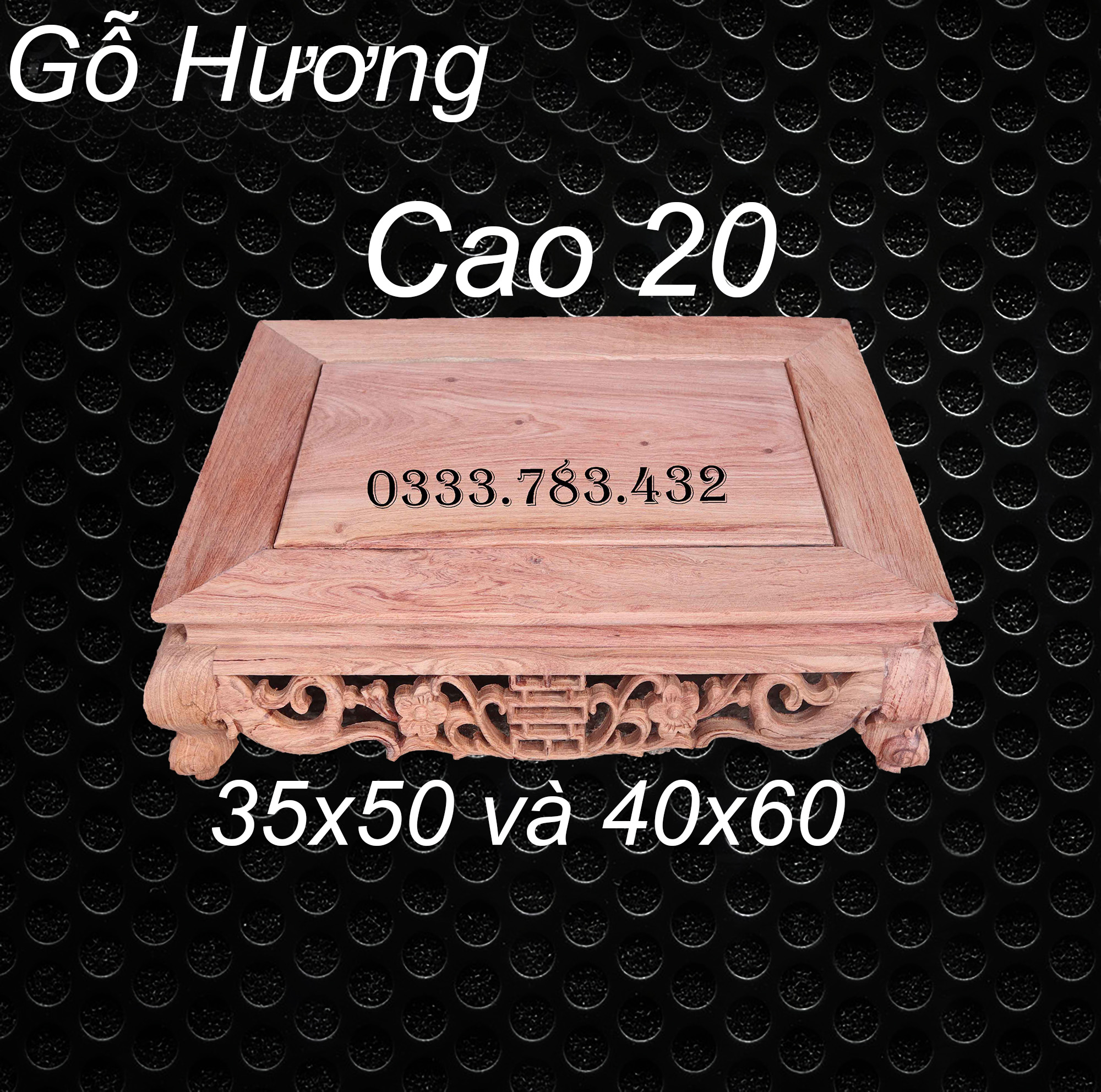 Bàn gỗ hương chiện mai phòng ăn cao 20cm