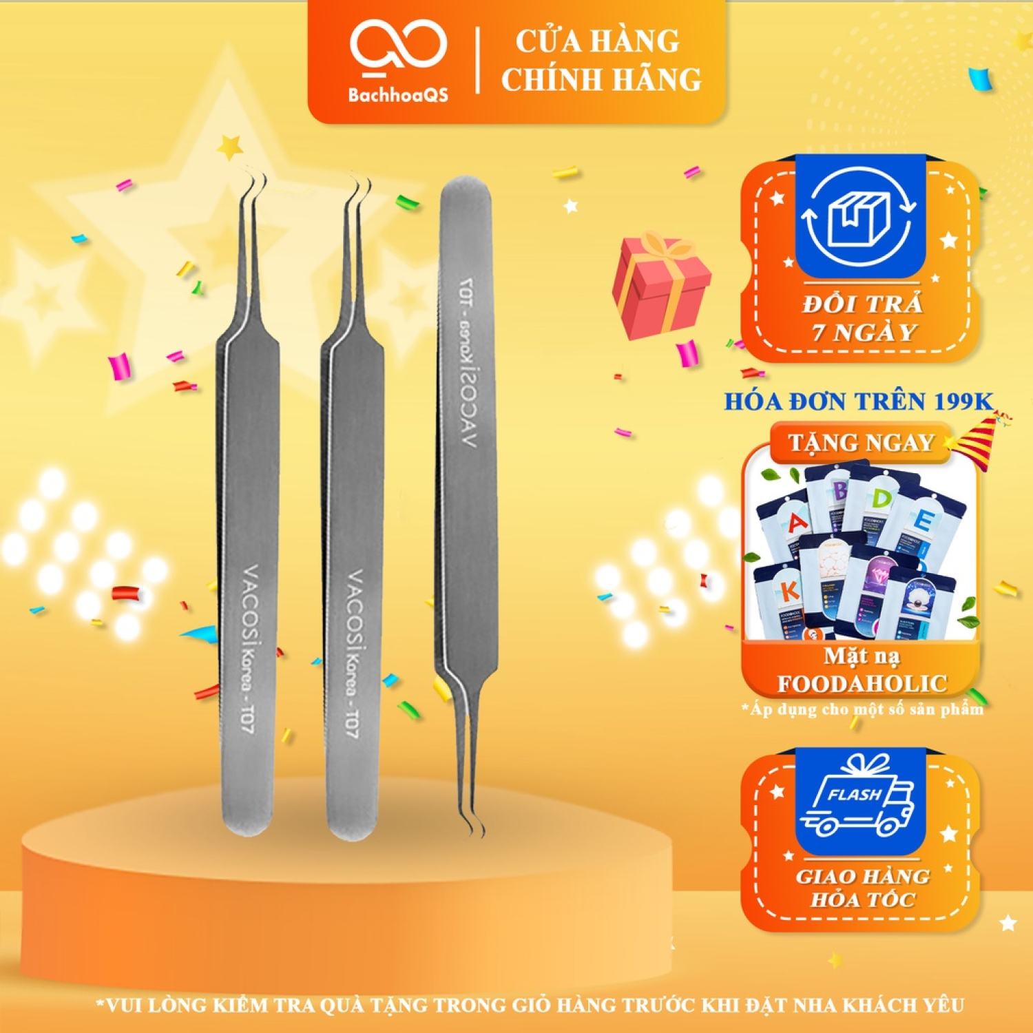 Nhíp gắp mụn vacosi t07 - cây gắp mụn vacosi - dụng cụ gắp mụn vacosi