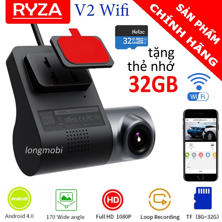 Bán camera hành trình tại TPHCM ,Camera Hành Trình V2 Kết Nối Wifi, Độ Phân Giải 1080P, Xem Trực Tiếp Video, Cảnh Báo Va Chạm, Di Chuyển Lệch Làn Đường, Tặng kèm thẻ nhớ 32G