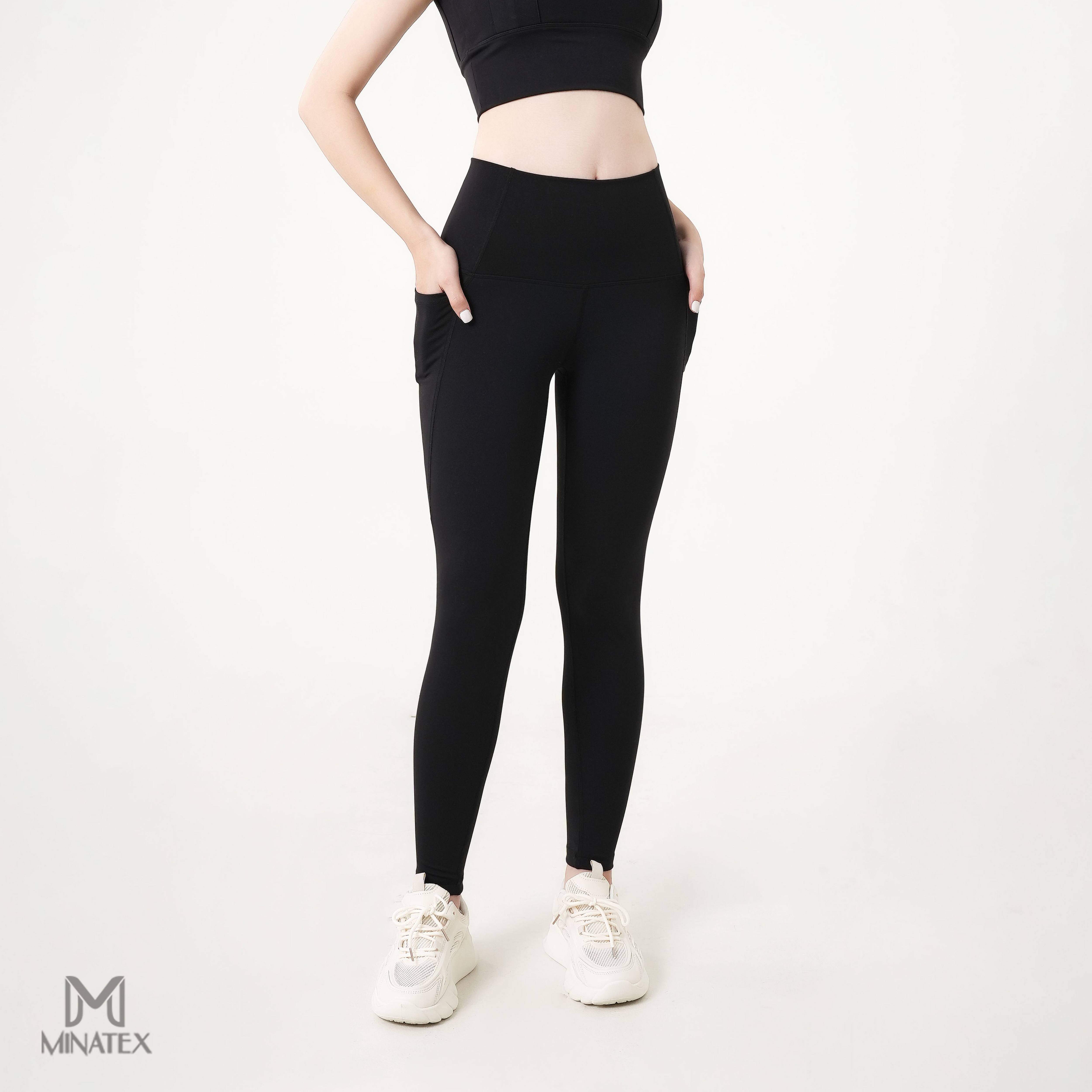 Quần dài tập gym yoga quần dài có túi tập gym nữ quần dài tập nữ cotton spandex siêu co giãn mịn nhẹ đường may đẹp