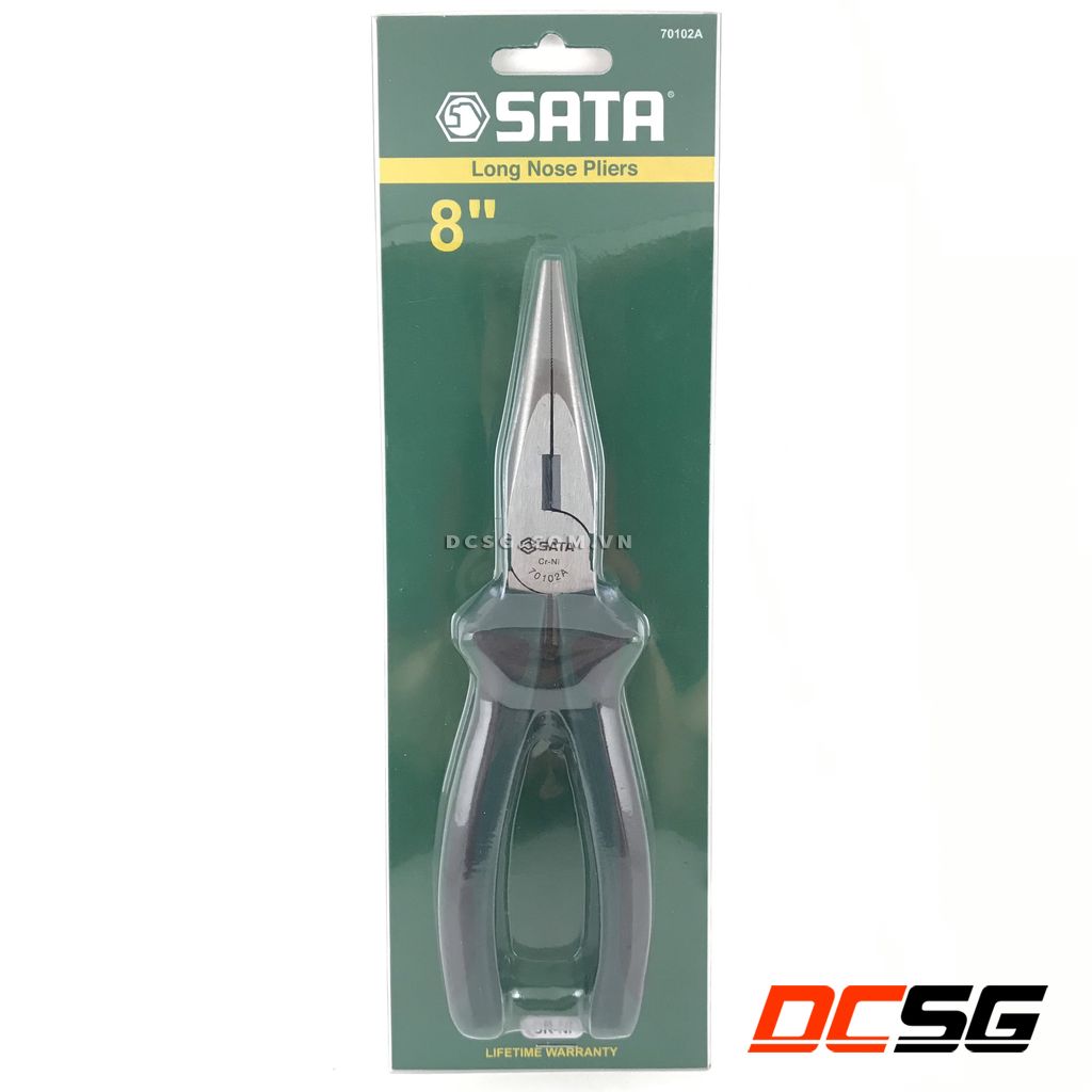 Kềm mũi nhọn 8"/200mm sata 70102a