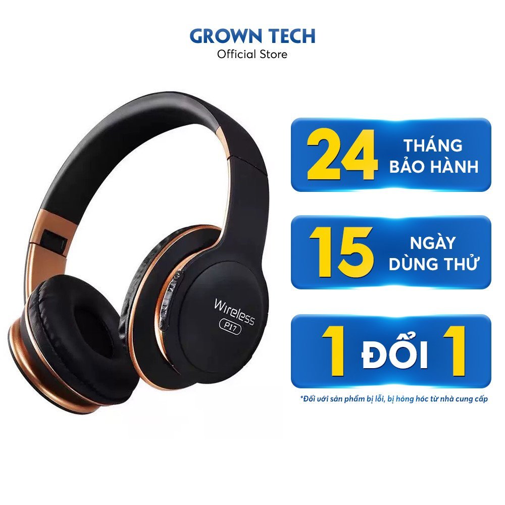 Tai nghe chụp tai gaming bluetooth P17 không dây có mic wireless jack 3.5mm công suất lớn chống ồn
