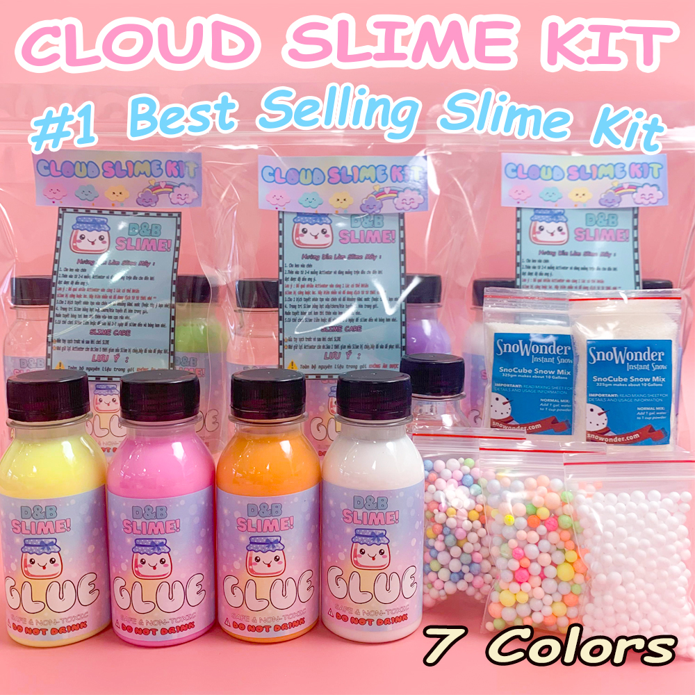 Bộ Kit làm Slime Mây Cao Cấp - Kit làm Slime Mây Đủ Màu (Có hướng dẫn đầy đủ)