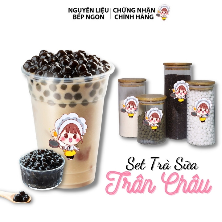SET TRÀ SỮA TRÂN CHÂU TRUYỀN THỐNG TỰ PHA CHUẨN VỊ NẤU ĐƯỢC 42-45 LY - NGUYÊN LIỆU BẾP NGON