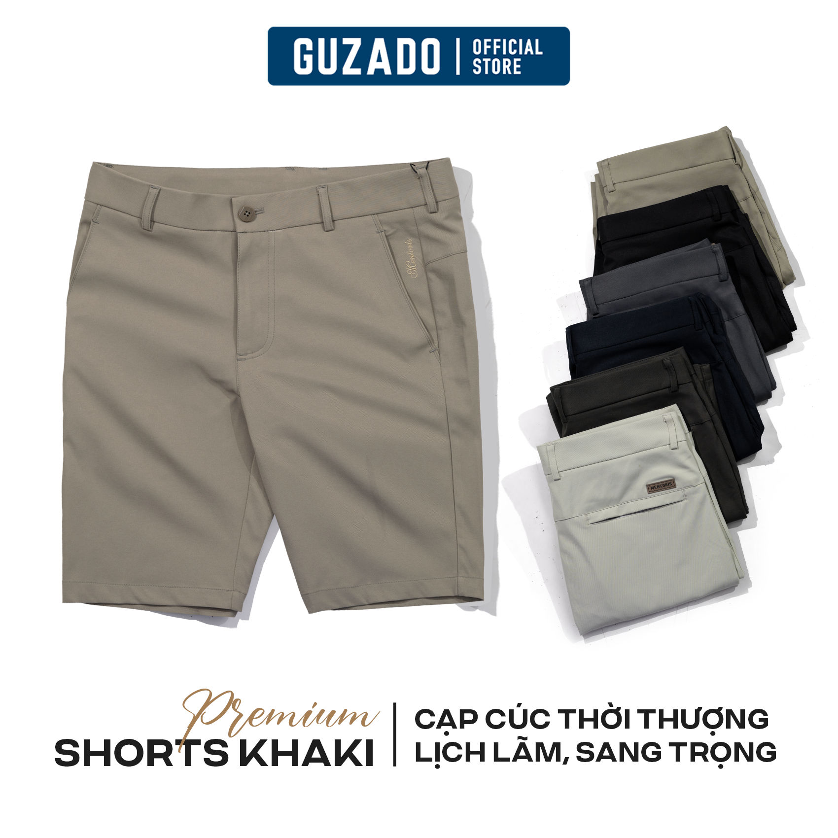Quần Short Khaki GUZADO Cao Cấp Form Regular Fit Phong Cách Hiện Đại Với Nhiều Màu Đa Dụng GSR16
