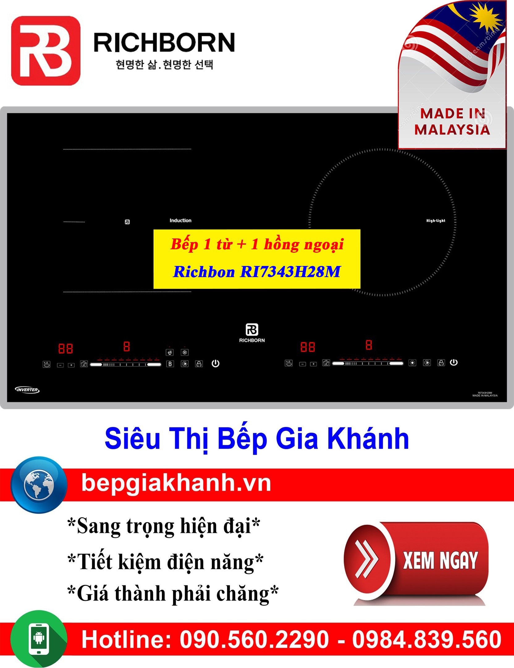 [HCM]Bếp điện từ Richborn RI7343H28M nhập khẩu Malaysia, bếp từ, bếp điện từ, bếp từ đôi, bếp điện từ đôi, bếp từ giá rẻ, bếp điện từ giá rẻ, bếp từ đơn, bep tu don, bep tu