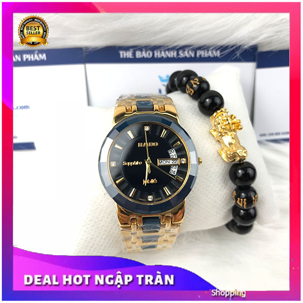 {LAZADA ĐỒNG HỒ HÀNG HIỆU } Đồng Hồ Cao cấp Nam Dây Đá Sapphire Ceramic Lịch Thứ Ngày + Thẻ Bảo Hành  { BÁN BUÔN ORIENT SEIKO PATEK SK }
