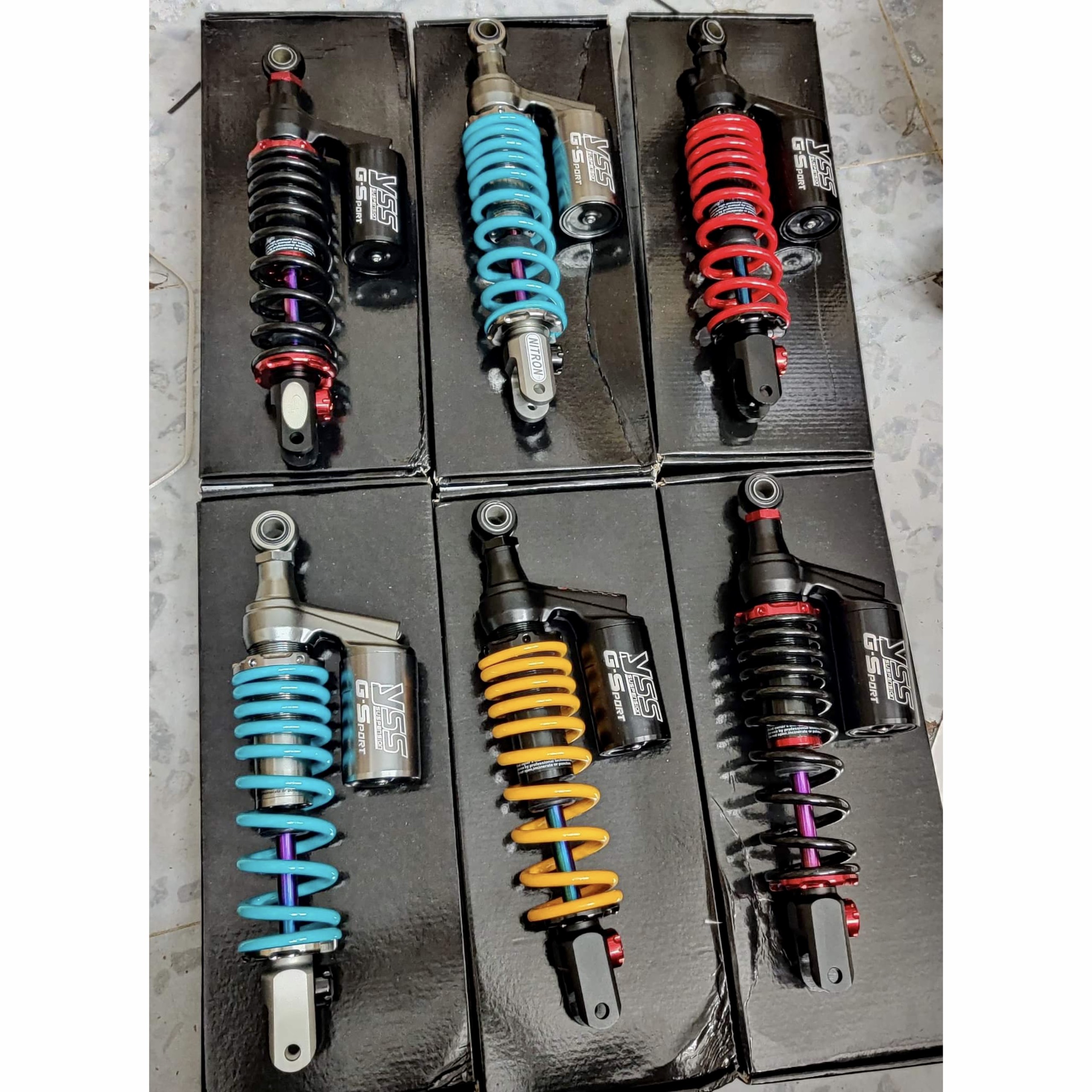 Phuộc nhún sau YSS bình dầu cho các xe tay ga 1 phuộc Click Vario Vision Janus Lead ...