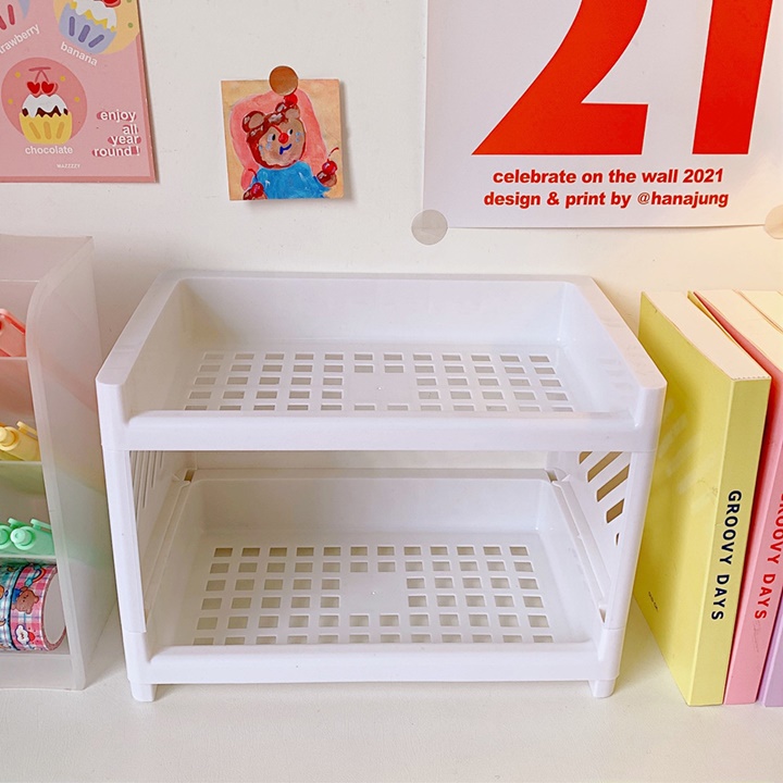 [HCM]Kệ Hai Tầng Nhỏ Tháo Lắp Mẫu 2 Thông Minh Decor Nhà Cửa Thêm Xinh Mini - Vani Store