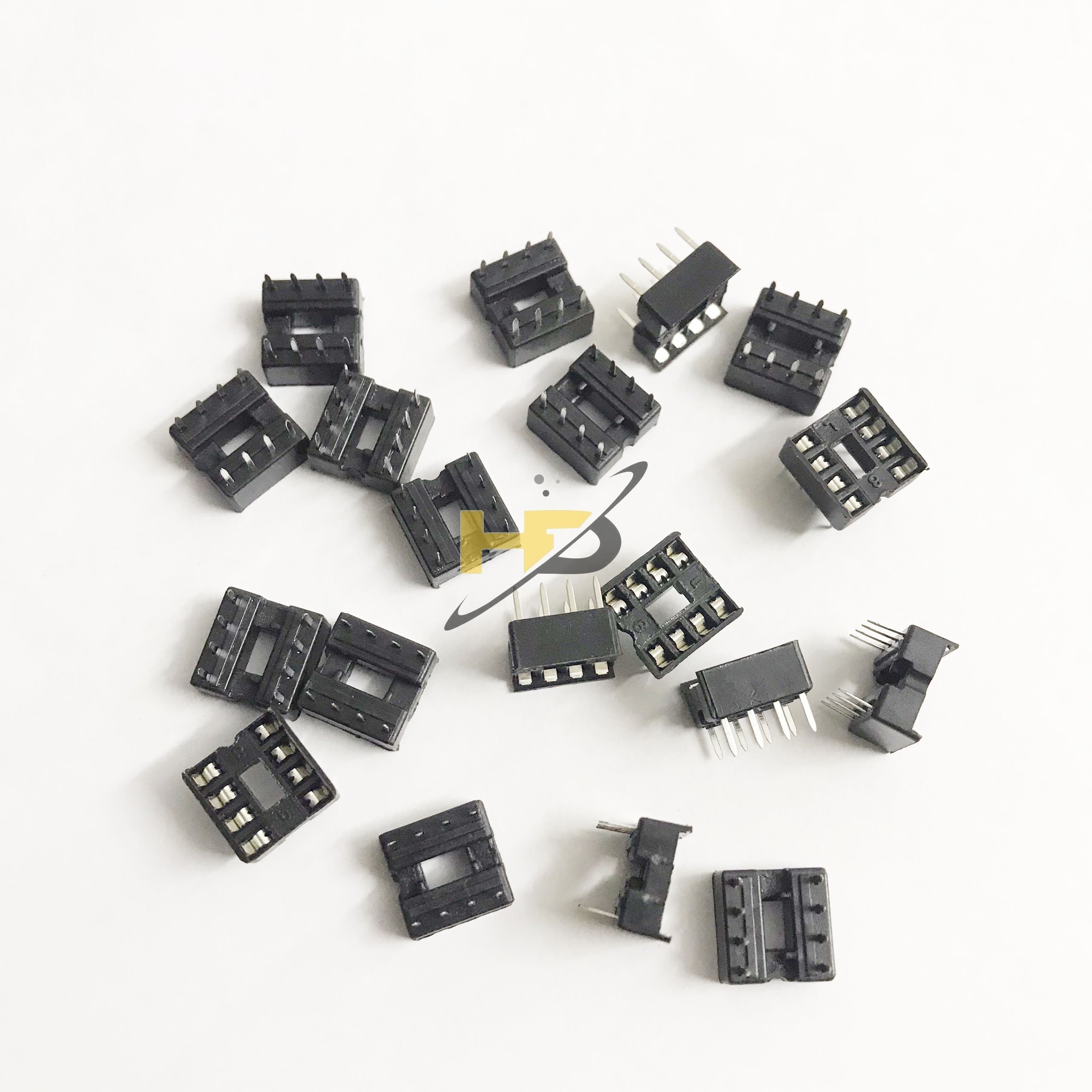 Bộ 20 chiếc đế ic 8 chân dip8 nhựa đen loại dẹt bản nhỏ chất lượng
