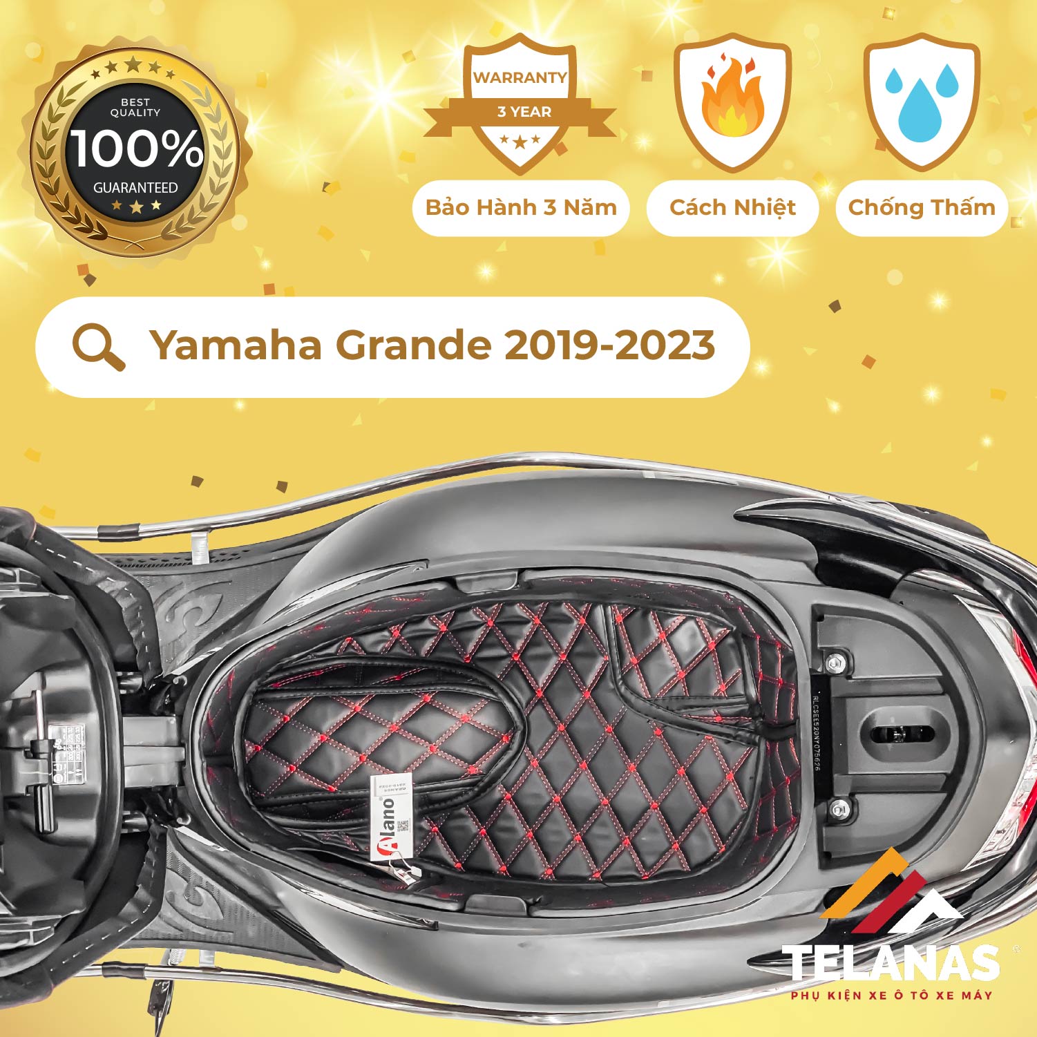Lót cốp cách nhiệt, đệm lót cốp xe máy telanas - yamaha grande 2019-2023-giá xưởng-bảo hành 3 năm chống sốc, chống thấm nước, tránh trầy xước