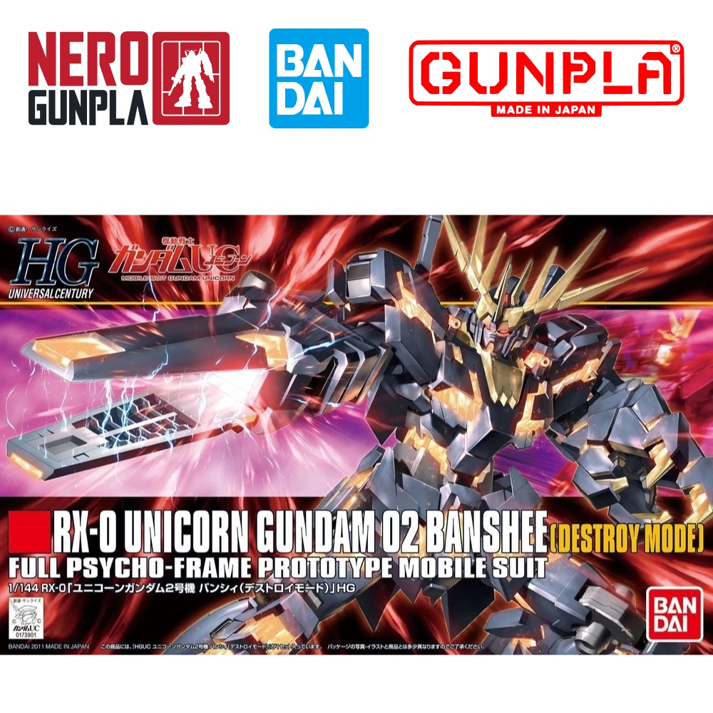Mô hình lắp ráp bandai gunpla hg uc 1/144 rx-0 unicorn gundam 02 banshee