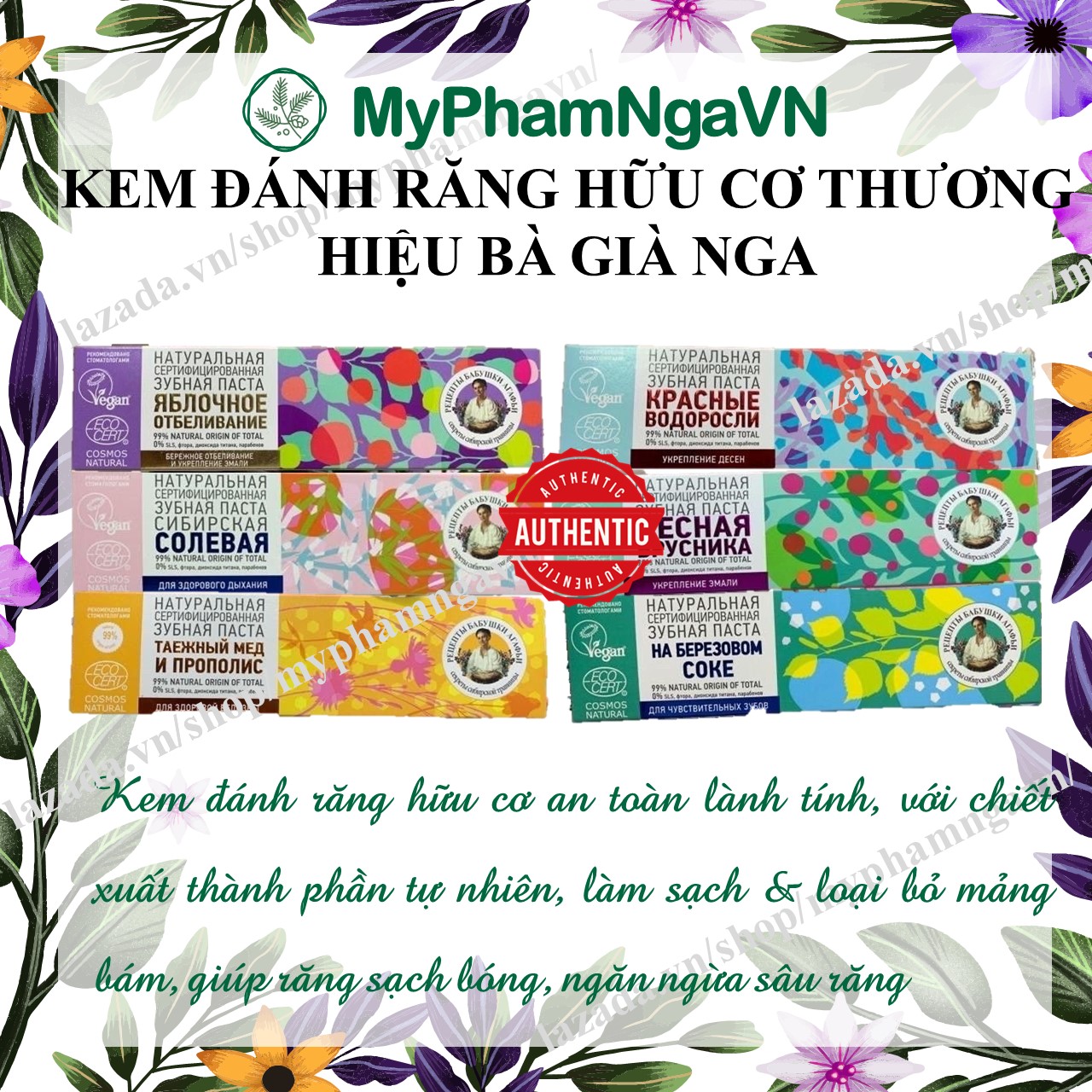 Kem đánh răng hữu cơ Hương táo nga