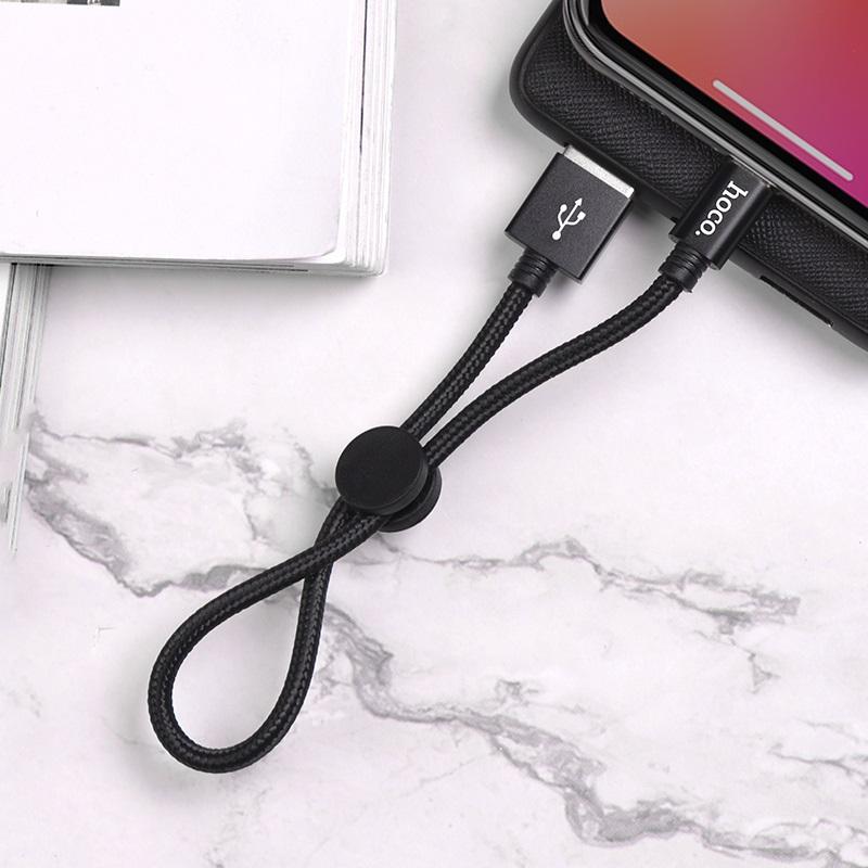 Cáp sạc nhanh và truyền dữ liệu Hoco X35 Lightning 25cm đầu ra 2.4A Max