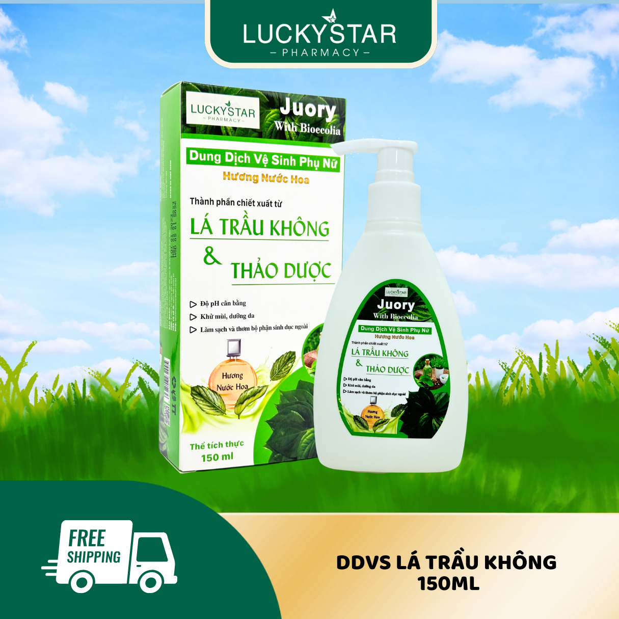 Dung Dịch Vệ Sinh Phụ Nữ Hương Nước Hoa Lucky Star 2 trong 1 – 150ml