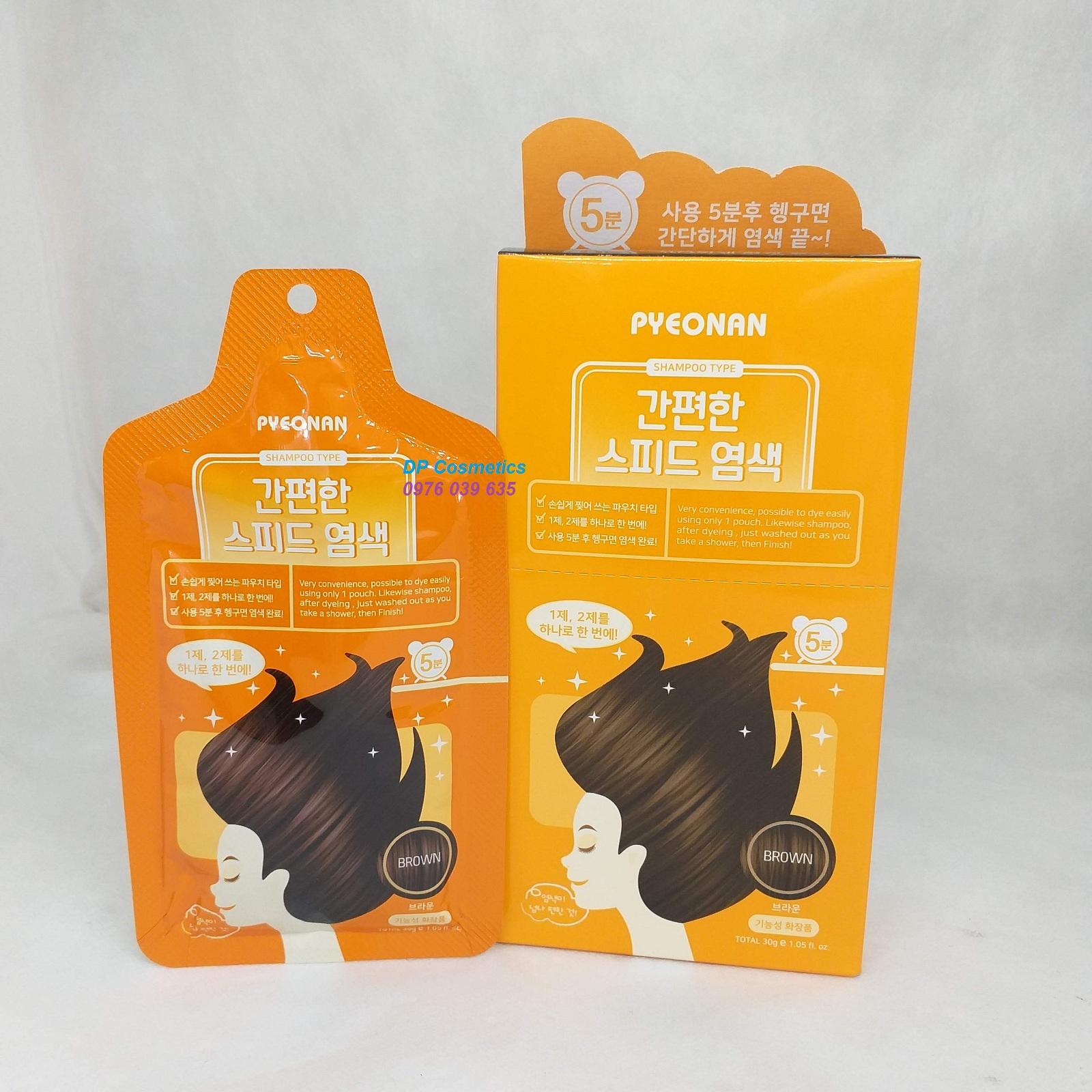 [HCM]Gội nhuộm Nâu Socola Hàn Quốc PYEONAN - 01 gói