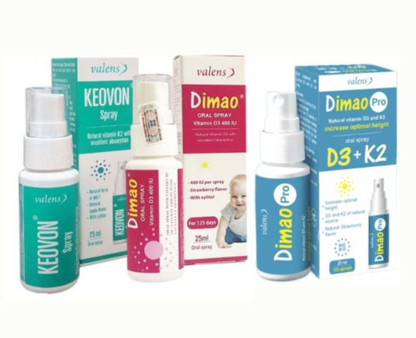 Combo tăng chiều cao cho trẻ dimao vitamin d3 + keovon vitamin k2