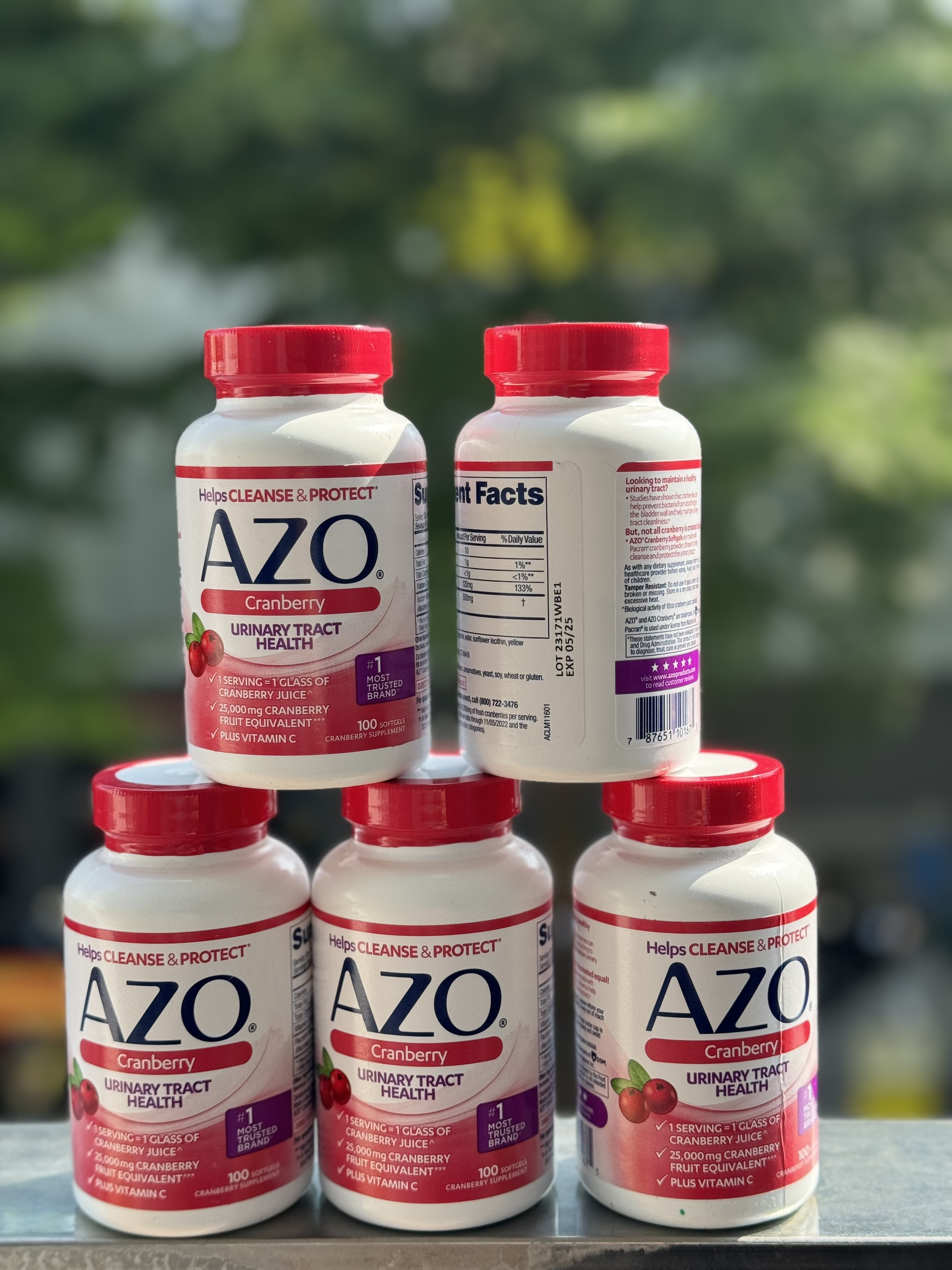 Viên uống bảo vệ TIẾT NIỆU AZO Đỏ Cranberry - hộp 100 viên - Hàng Mỹ