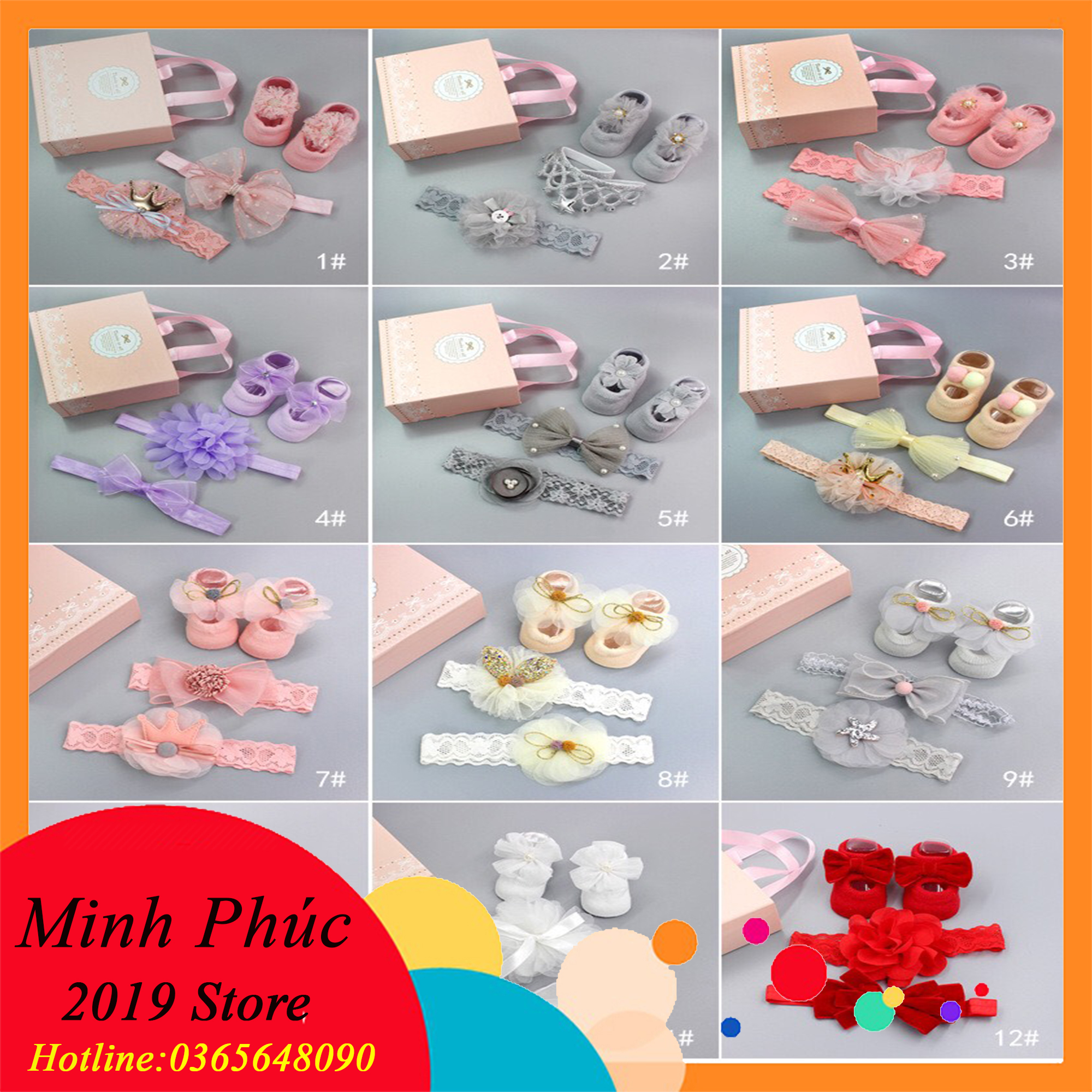 (SIÊU ĐÁNG YÊU-CAM KẾT Y HÌNH)Sét giày nơ cực cute cho bé gái sơ sinh từ 0-6 tháng tuổi , phụ kiện làm đẹp cho các bé để các mẹ thỏa thích làm điệu cho công chúa nhỏ nhà mình