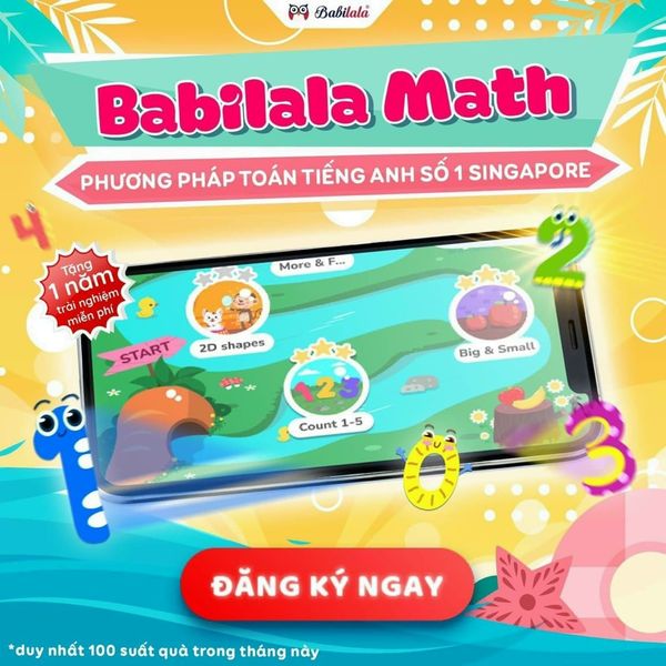 Babilala Math - Ứng dụng Toán Tiếng Anh tiểu học chuẩn Cambridge cho trẻ 3