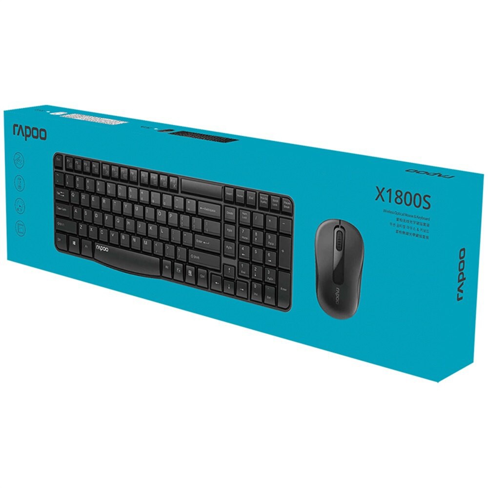 Giới thiệu Combo Bàn Phím + Chuột Không Dây Rapoo X1800S Hàng Chính Hãng