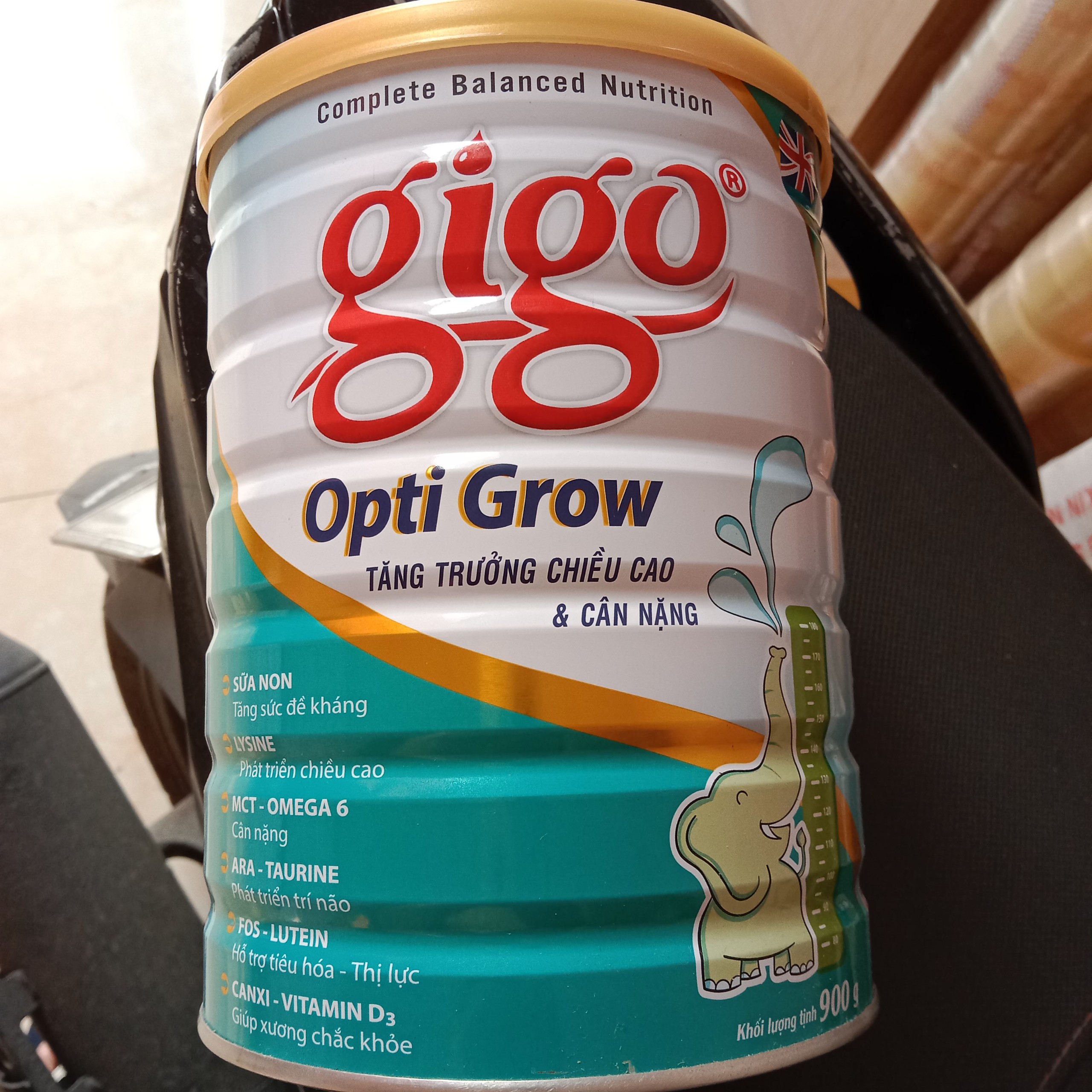 SỮA GIGO Opti-Grow 900Gr: sữa bột giúp tăng trưởng chiều cao cho trẻ từ 1-17 tuổi